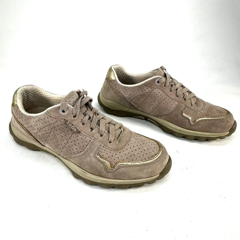 Taos Womens Lifestyle Tan Suede Comfort Cushioned Sneaker Shoes Size US 9.5